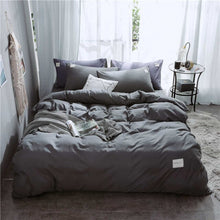 Load image into Gallery viewer, Parkshin Pink Duvet Cover Gray Flat Sheet Pillowcase 100% Cotton Bed Linen Set Double Bedspread Adult Solid Color Bedclothes