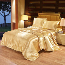 Load image into Gallery viewer, Luxury Bedding Set Satin Silk Duvet Cover Pillowcase Bed Sheet Comforter Bedding Sets Twin Single Queen King Size Bed Set
