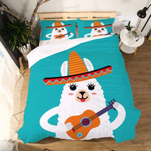 Load image into Gallery viewer, Miracille Cartoon Alpaca Printing Bedding Set Children Duvet Cover Sets With Pillowcase Home Bed Linen