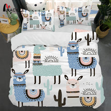 Load image into Gallery viewer, Miracille Cartoon Alpaca Printing Bedding Set Children Duvet Cover Sets With Pillowcase Home Bed Linen