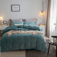 Load image into Gallery viewer, New Thick Crystal velvet pure color Bedding Sets gray Bed Linen Duvet Cover Bed Sheet Pillowcase winter warm bed Set