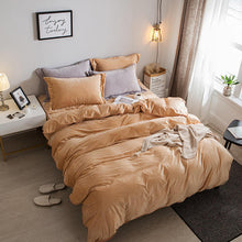Load image into Gallery viewer, New Thick Crystal velvet pure color Bedding Sets gray Bed Linen Duvet Cover Bed Sheet Pillowcase winter warm bed Set