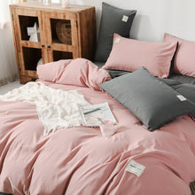 Load image into Gallery viewer, Classic Bedding Set 5 Size Grey Blue Fower Bed Linen 4pcs/set Duvet Cover Set Pastoral Bed Sheet AB Side Duvet Cover