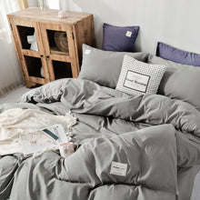Load image into Gallery viewer, Classic Bedding Set 5 Size Grey Blue Fower Bed Linen 4pcs/set Duvet Cover Set Pastoral Bed Sheet AB Side Duvet Cover