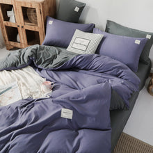Load image into Gallery viewer, Classic Bedding Set 5 Size Grey Blue Fower Bed Linen 4pcs/set Duvet Cover Set Pastoral Bed Sheet AB Side Duvet Cover