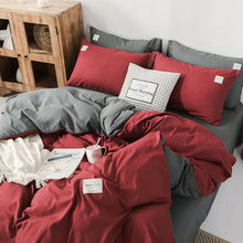 Load image into Gallery viewer, Classic Bedding Set 5 Size Grey Blue Fower Bed Linen 4pcs/set Duvet Cover Set Pastoral Bed Sheet AB Side Duvet Cover