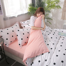 Load image into Gallery viewer, claroom pink Bedding Sets polka dot pattern bed linens cute Duvet Cover Set Quilt cover Pillowcase AR41#