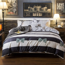 Load image into Gallery viewer, Home bedding 4pcs flat sheet set red heart bed linen set sheet pillowcase&duvet cover set Cute bird child bedclothes leaf cover