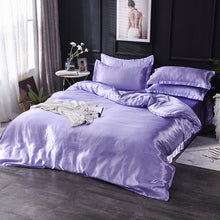 Load image into Gallery viewer, Luxury 100% Silk Bedding Set King Queen Twin 3/4/5pcs Bed Linen Solid Color Satin Bedding With Duvet Cover Bed Sheet Pillowcases