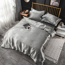 Load image into Gallery viewer, Luxury 100% Silk Bedding Set King Queen Twin 3/4/5pcs Bed Linen Solid Color Satin Bedding With Duvet Cover Bed Sheet Pillowcases