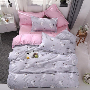 Home Textile Cartoon Happy Family Winter 3/4pcs Child Adult Bedding Set Luxury Comfortable Bedclothes Duvet Cover Bed Linen