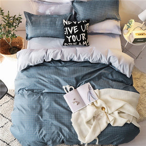 Classic bedding set 5 size grey blue flower bed linen 4pcs/set duvet cover set Pastoral bed sheet AB side duvet cover 2019 bed