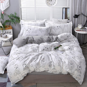 Home Textile Cartoon Happy Family Winter 3/4pcs Child Adult Bedding Set Luxury Comfortable Bedclothes Duvet Cover Bed Linen