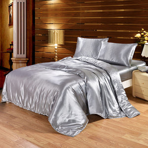 Luxury Bedding Set Satin Silk Duvet Cover Pillowcase Bed Sheet Comforter Bedding Sets Twin Single Queen King Size Bed Set