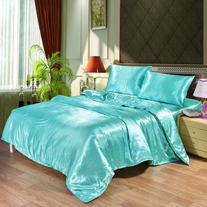 Luxury Bedding Set Satin Silk Duvet Cover Pillowcase Bed Sheet Comforter Bedding Sets Twin Single Queen King Size Bed Set