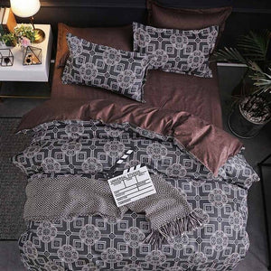 Luxury Bedding Set Duvet Cover Sets 3pcs Marble Super King Size Single Swallow Queen Black Comforter Bed Linens Cotton Designer