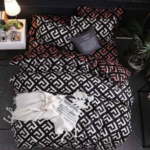 Luxury Bedding Set Duvet Cover Sets 3pcs Marble Super King Size Single Swallow Queen Black Comforter Bed Linens Cotton Designer