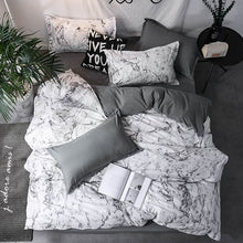 Load image into Gallery viewer, Luxury Bedding Set Duvet Cover Sets 3pcs Marble Super King Size Single Swallow Queen Black Comforter Bed Linens Cotton Designer
