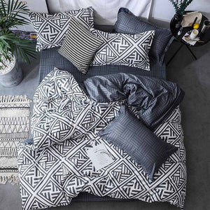 Luxury Bedding Set Duvet Cover Sets 3pcs Marble Super King Size Single Swallow Queen Black Comforter Bed Linens Cotton Designer