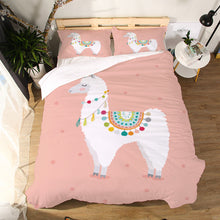 Load image into Gallery viewer, Miracille Cartoon Alpaca Printing Bedding Set Children Duvet Cover Sets With Pillowcase Home Bed Linen
