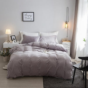 New Thick Crystal velvet pure color Bedding Sets gray Bed Linen Duvet Cover Bed Sheet Pillowcase winter warm bed Set