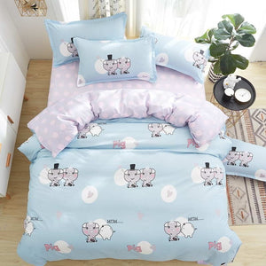 Bedding Set Fashion house  luxury bed cover sheet Pillowcase Wavy stripes Home textile  Family Bed Linens  High Quality