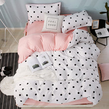 Load image into Gallery viewer, claroom pink Bedding Sets polka dot pattern bed linens cute Duvet Cover Set Quilt cover Pillowcase AR41#
