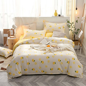 Slowdream Cartoon Strawberry Bedspread Pink Bedding Set Girl Duvet Cover Bed Sheet Set Comfort Euro Bed Linen Set Home Textiles