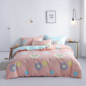 Slowdream Cartoon Strawberry Bedspread Pink Bedding Set Girl Duvet Cover Bed Sheet Set Comfort Euro Bed Linen Set Home Textiles