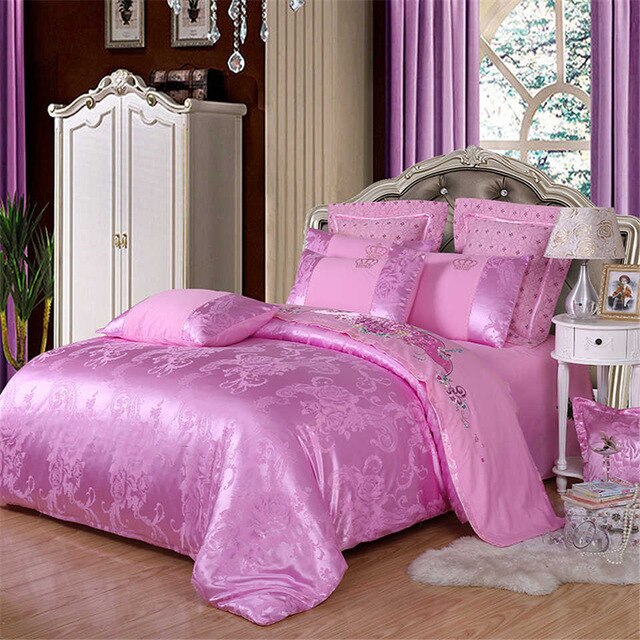 SlowDream Bed Linen Euro Cotton Decor Bedspread Double Queen King Bedding Set Duvet Cover Bed Sheet Pillowcases Home Bedding Set