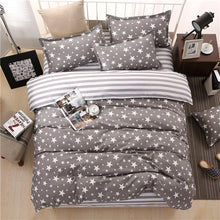 Load image into Gallery viewer, Home bedding 4pcs flat sheet set red heart bed linen set sheet pillowcase&amp;duvet cover set Cute bird child bedclothes leaf cover
