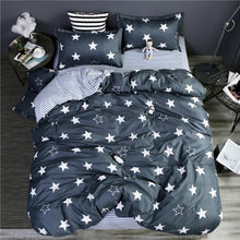 Load image into Gallery viewer, Home bedding 4pcs flat sheet set red heart bed linen set sheet pillowcase&amp;duvet cover set Cute bird child bedclothes leaf cover
