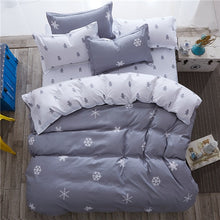 Load image into Gallery viewer, Home bedding 4pcs flat sheet set red heart bed linen set sheet pillowcase&amp;duvet cover set Cute bird child bedclothes leaf cover
