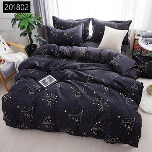 Custom Soft Bedding Sets USA Russia Europe King Queen Size Duvet Cover Set Soft Sheet Set Single 200*200 bed linen Black Star