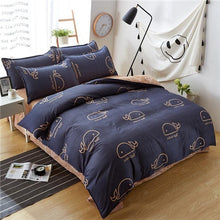 Load image into Gallery viewer, Classic bedding set 5 size grey blue flower bed linen 4pcs/set duvet cover set Pastoral bed sheet AB side duvet cover 2019 bed
