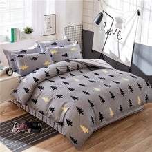 Load image into Gallery viewer, Classic bedding set 5 size grey blue flower bed linen 4pcs/set duvet cover set Pastoral bed sheet AB side duvet cover 2019 bed
