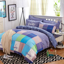 Load image into Gallery viewer, Classic bedding set 5 size grey blue flower bed linen 4pcs/set duvet cover set Pastoral bed sheet AB side duvet cover 2019 bed
