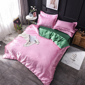 Luxury 100% Silk Bedding Set King Queen Twin 3/4/5pcs Bed Linen Solid Color Satin Bedding With Duvet Cover Bed Sheet Pillowcases