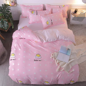 Yellow duck Soft comfortable 4pcs Bedding Set Bed Linen Bed Set Sheet Duvet Cover Pillowcase king queen full twin size