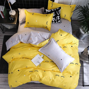 Yellow duck Soft comfortable 4pcs Bedding Set Bed Linen Bed Set Sheet Duvet Cover Pillowcase king queen full twin size