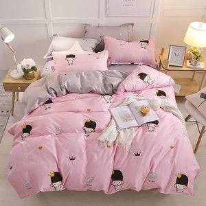 Yellow duck Soft comfortable 4pcs Bedding Set Bed Linen Bed Set Sheet Duvet Cover Pillowcase king queen full twin size