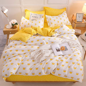 Yellow duck Soft comfortable 4pcs Bedding Set Bed Linen Bed Set Sheet Duvet Cover Pillowcase king queen full twin size